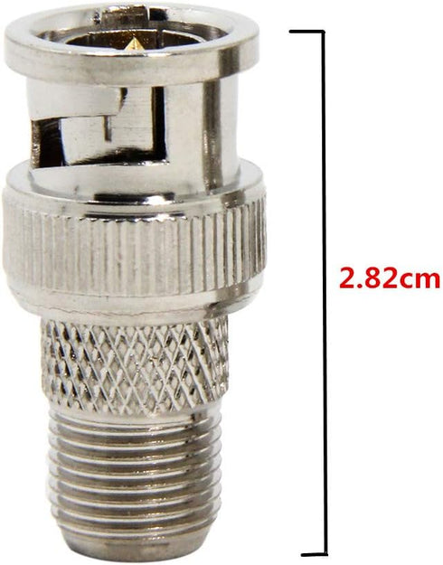 F to BNC Connector, 2-Pack BNC Male to F Female Coax Adapter 75 Ohm for Scanner and Camera