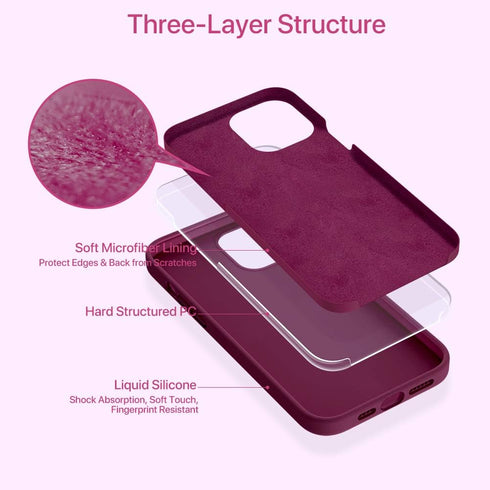 Miracase Liquid Silicone Case for iPhone 12 Pro Max, Soft Anti-Scratch Microfiber Lining, Shockproof Drop Protection,