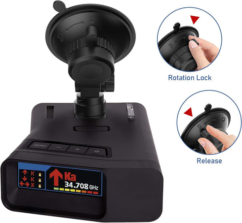 Radar Detector Mount for UNIDEN R1 R2 R3 R4 R7 DFR3 DFR6 DFR7 DFR8 DFR9 - Suction Cup Bracket