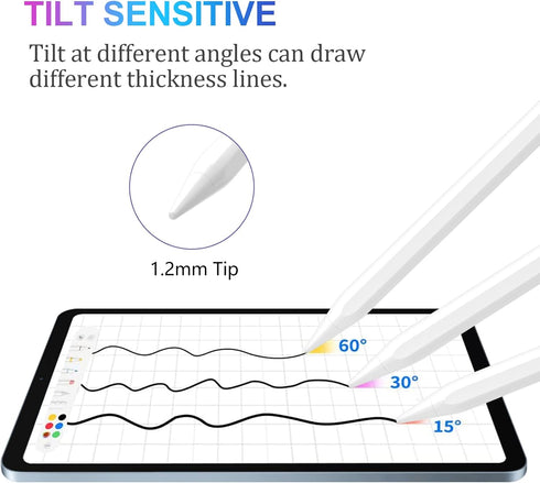 Stylus Pen for iPad with Palm Rejection - Pencil for iPad 10th/9th/8th/7th/6th Gen, iPad Pro, iPad Air, iPad Mini