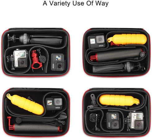 HSU Carrying Case for GoPro Hero 13/12/11/10/9/8/7/6/5/4/3+/3, DJI Osmo Action, Insta360 ONE X3 - Travel Case