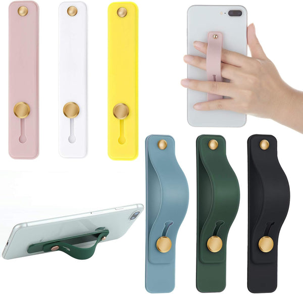 Weewooday 6 Pieces Phone Grip Holder, Telescopic Finger Strap Stand, Universal Finger Kickstand for Most Smartphones