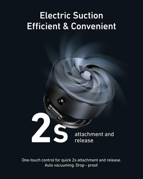 TELESIN 105N 360 Electric Magsafe Car Mount Vacuum Magnetic Car Phone Holder Reinforced Adjustable Swivel Lock, Suction