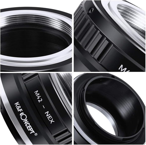 K&F Concept Lens Mount Adapter Compatible with M42 Lens to NEX E-Mount Camera Compatible with Sony Alpha NEX-7 NEX-6 NEX-5N NEX-5 NEX-C3 NEX-3