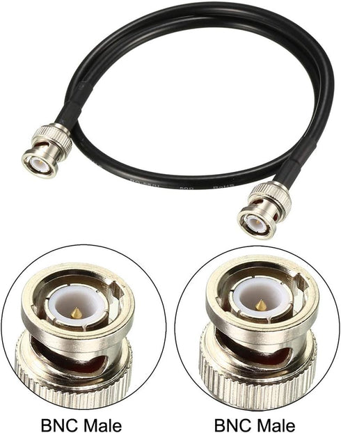 uxcell RG58 Coaxial Cable with BNC Male to BNC Male Connectors, 50 Ohm, 20 Inch