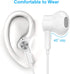USB C Headphones - Noise Canceling Wired Earbuds for iPhone 15 Pro Max, Galaxy S20 FE, S23, Pixel 6/7/8, and more.