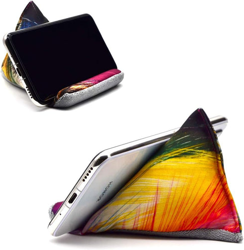 Fabric Phone Stands, Handmade Phone Pillow Holder for iPhone X & 13, Colorful Bean Bag Cushion for Desk