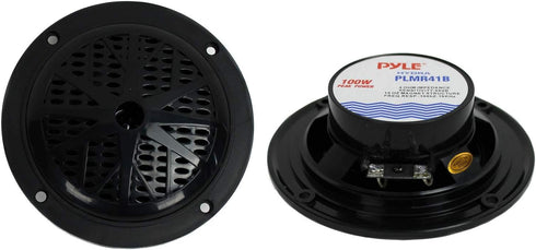 Pyle 4 PLMR41B 4" 200W Dual Cone Waterproof Marine Boat Stereo Speakers, 2 Pairs