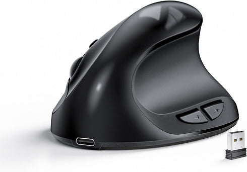 Lekvey Ergonomic Mouse, Vertical Wireless Mouse for Small/Medium Hands, Rechargeable with USB Receiver,