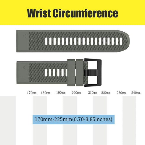 NotoCity Compatible Watch Band for Forerunner 935 - Sport Silicone Strap for Fenix 5/6, Black/Army Green