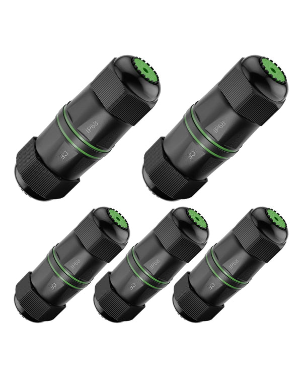 Waterproof RJ45 Coupler Shielded 5-Pack, IP68 Small Outdoor Ethernet Connector Female to Female Extender for CAT6/CAT5E