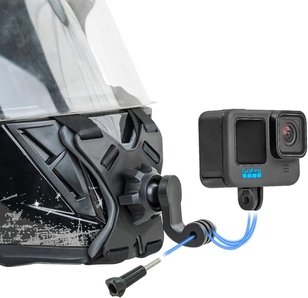 SUREWO Motorcycle Helmet Chin Strap Mount for GoPro Hero 12 11, 10, 9, 8, 7, 6, 5, DJI Osmo Action 3, AKASO