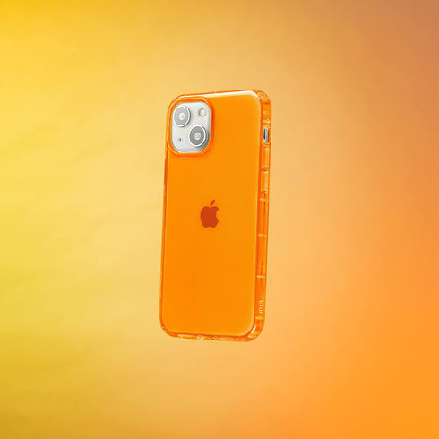 SteepLab Neon Highlighter Case for iPhone 13 - Grippy Jelly Case with Protective Air Pockets (Intense Bright Orange)