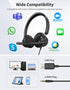 Headset (3.5mm Wired Headphones with Microphone for PC, On-Ear Computer Laptop USB with Noise Cancelling Microphone