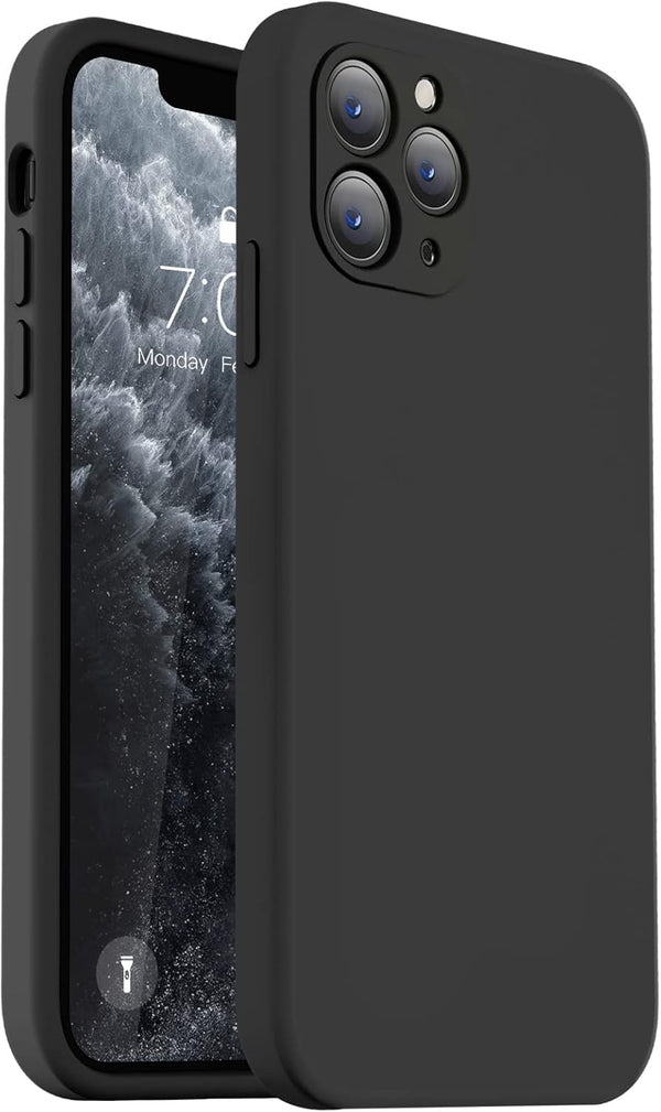 Vooii iPhone 11 Pro Case - Black, Upgraded Liquid Silicone, Soft Anti-Scratch Lining, Square Edges, Camera Protection,