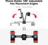 Manbily 360 4 Phone Tripod Mount Adapter, Rotatable Dual Cell Phone Holder Clip, Adjustable Clamp with Cold Shoe