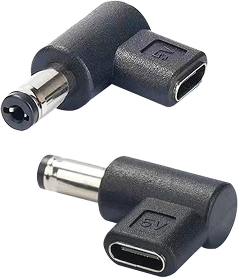 SHANFEILU DC5521 to Type-C 90 Degree Adapter DC 5.5mmx2.1mm Male Plug to USB