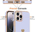 Teageo Cute Love Heart Luxury Plating Case for iPhone 14 Pro, Soft Bling Back Cover with Raised Camera Protection