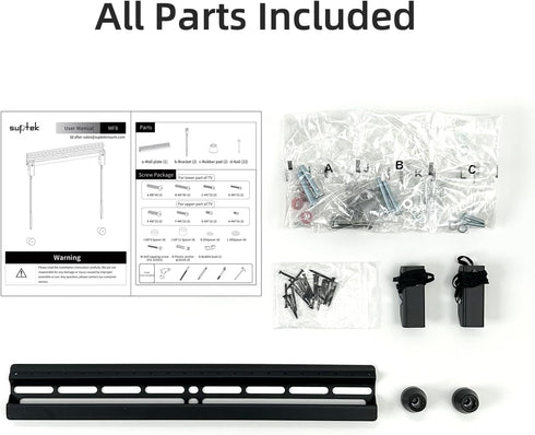Suptek Studless TV Wall Mount for Most 23-60 Inch TVs up to 99 lbs, Low Profile No Drill TV Mount, Drywall TV Bracket
