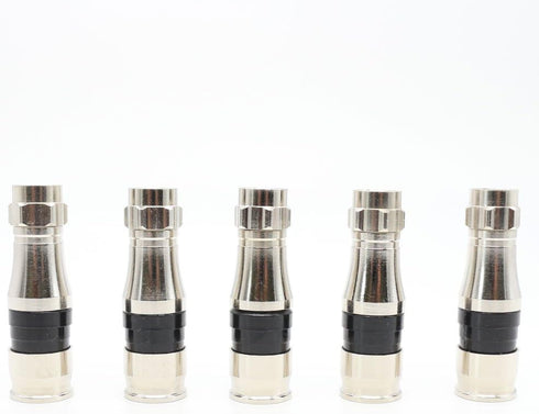 (5PACK) F Type RG11 Cable Adapter Compression Coax Connectors with Push-up Pin for RG11 Wire