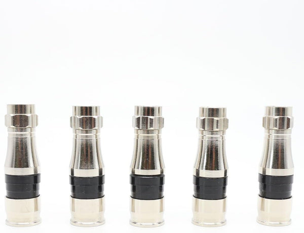 (5PACK) F Type RG11 Cable Adapter Compression Coax Connectors with Push-up Pin for RG11 Wire