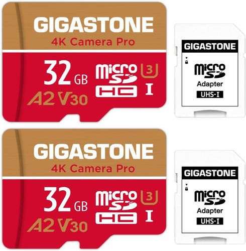 Gigastone 5-Years Data Recovery 32GB Micro SD Card 2-Pack, 4K Camera Pro, Compatible