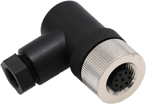 M12 8 Pin Aviation Sensor Connector Waterproof Screw Threaded Coupling Electrical Connector Field Wireable Right Angle