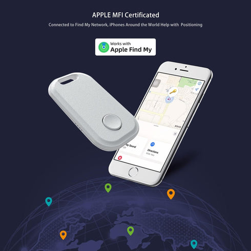 2 Pack Key Finder Smart Bluetooth Tracker Item Finder Work with Apple Find My Item Locator Anti-Lost Device for Keys, Bags and More Global Positioning iOS Only Black by AIYATO