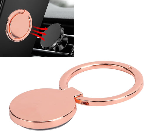 Phone Ring Holder, Mobile Phone Finger Ring Grip, 360 Adjustable Metal Holder, Magnetic Car Mount for Mobile Phones and