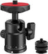 Universal 1/4" Swivel Mini Ball Head Screw Tripod Mount with Hot Shoe Mount, 360° Panoramic Rotating Base Adapter