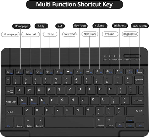 Keyboard Case for T-Mobile Revvl Tab 5G 10.36 Inch Tablet 2023, Slim PU Stand Cover with Bluetooth Keyboard