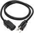 Tripp Lite Standard Computer Power Cord 10A, 18AWG, 4-ft. (NEMA 5-15P to IEC-320-C13) Black