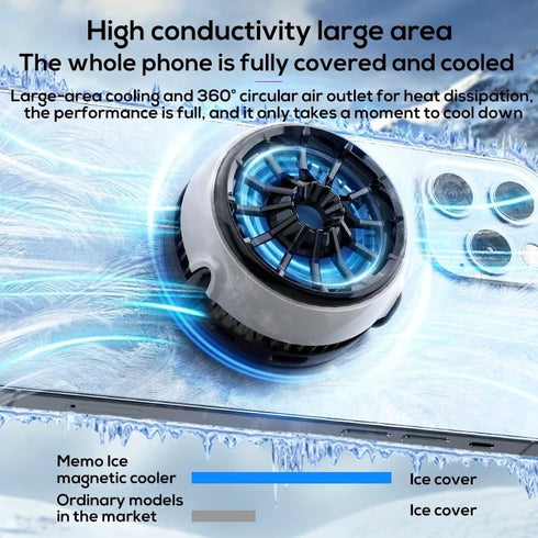 MEMO Magnetic Gaming Phone Cooler - Fast Wireless Charger 15W, Portable Semiconductor Radiator Fan for