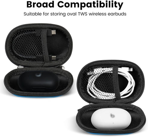 Earbud Case Holder, Hard EVA Small Zipper Bag for Wired Headphone Storage, Compatible with Oval Wireless Earbuds, Beats