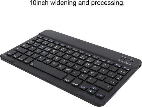 PUSOKEI German Layout 10Inch USB Computer Keyboard for Laptops and PCs (Black)