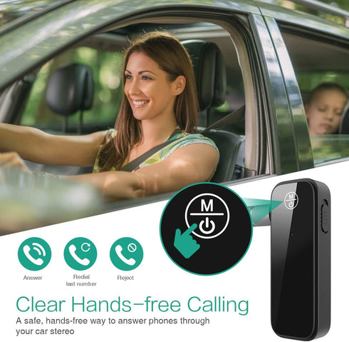 ORIA Bluetooth 5.0 Wireless AUX Adapter, Music Receiver for Car/Wired Speaker, 3.5 Aux Port, Dual Device Connection