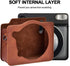 PU Leather Camera Bag with Shoulder Strap for Fujifilm Instax SQ6 (Brown) Protective Case