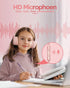 Kids Headphones with Microphone, Foldable Stereo Tangle-Free Wired Cord On-Ear Headset for Children/Teens, Pink