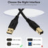 HUHUTa 6FT 2.0 Printer Cable USB Printer Cable USB-A to USB-B Cables, High Speed Scanner Print Cord for HP Canon Dell