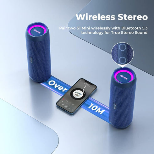 RIENOK Portable Bluetooth Speaker 30W with True Wireless Stereo HD Sound, IPX7 Waterproof