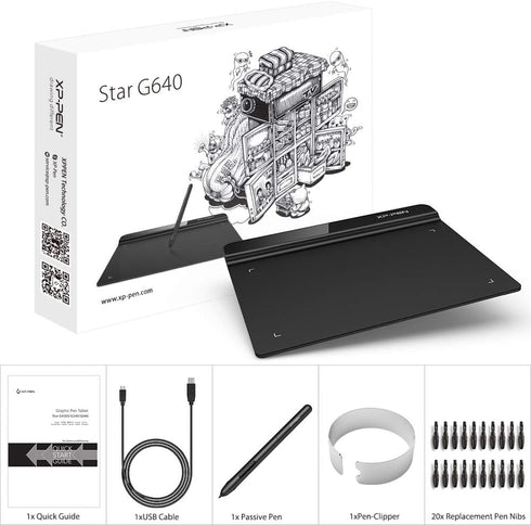 XP-PEN StarG640 6x4 Inch Drawing Tablet XPPen Digital Graphic Tablet Art Tablet with Battery-Free Stylus Pen Tablet