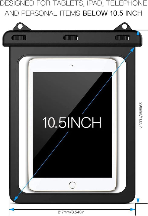 10.5 inch Waterproof Tablet Case, Dry Bag for iPad Pro 10.5, Galaxy Tab A 9.7, Kindle Fire HDX, up to 10.5 Inch