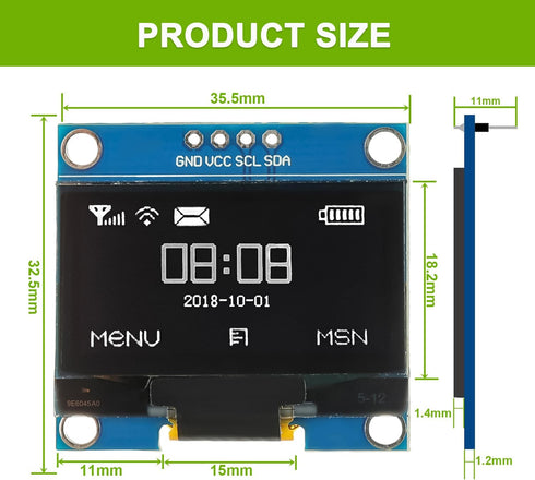 EPLZON 5 Pack 1.3 inch 128x64 OLED IIC Display Module Pixel Mini Self-Luminous Display Screen Board for Arduino