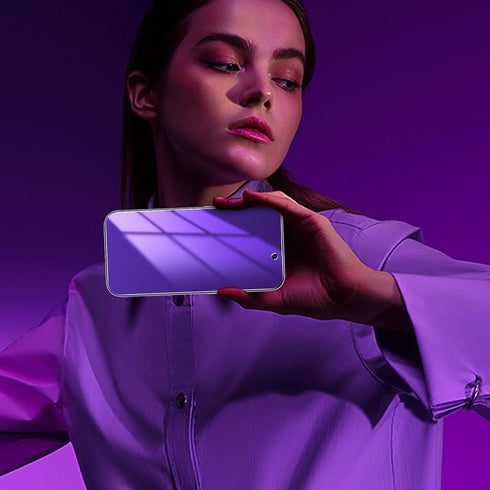 Privacy Screen Protector for iPhone 14 Pro Max (2 Pack) - Purple Soft PET, Anti Spy/Anti Blue Light, Case Friendly