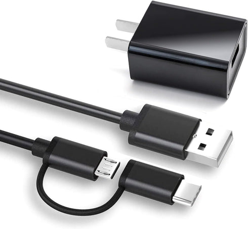 Jitterbug Flip 2/3, Smart 2/3, Alcatel Go Flip 4, TCL Flip Pro, Kindle Fire & more - Micro USB C Wall Charger Cable.