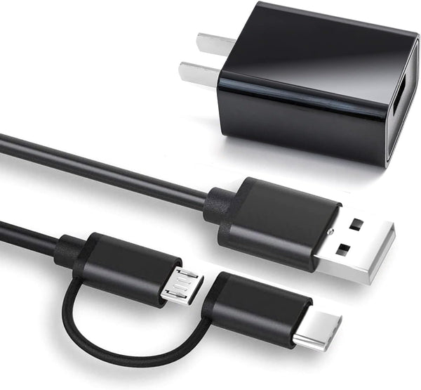 Jitterbug Flip 2/3, Smart 2/3, Alcatel Go Flip 4, TCL Flip Pro, Kindle Fire & more - Micro USB C Wall Charger Cable.