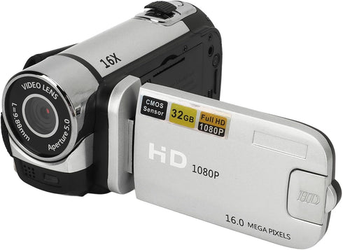 ICRPSTU 1080P 16MP 16X Digital Camera with Rotatable Screen, Zoom Camcorder HD Video Recorder, Fill Light for Selfies
