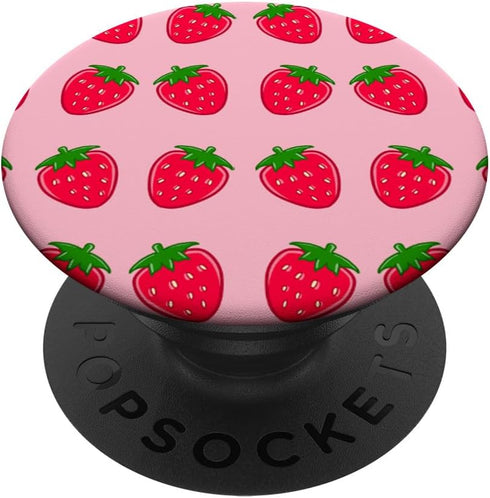 Strawberry Pattern Cool Shrub Plant Fruit Berry Lover Gift, PopSockets Standard PopGrip