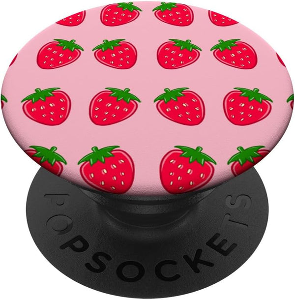 Strawberry Pattern Cool Shrub Plant Fruit Berry Lover Gift, PopSockets Standard PopGrip