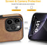 Classy Luxury Leather Phone Case for iPhone 12 Pro Max, Non-Slip Grip, Ultra Slim Protective Case (2020, 6.7”) (Brown)
